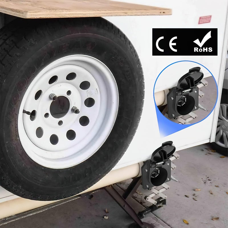 YONHAN 4 Pin to 7 Pin Adapter Trailer Light Adapter 4-Way Flat Truck to 7-Way Blade Reverse Plug Connector with Mounting Bracket for Towing Solutions - Image 5